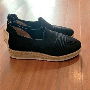 Adrienne Vittadini Black Espadrille Slip-On Shoes